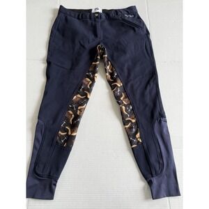 Buck wild equestrian breeches Women's  Stretch Riding Pants XL navy Blue